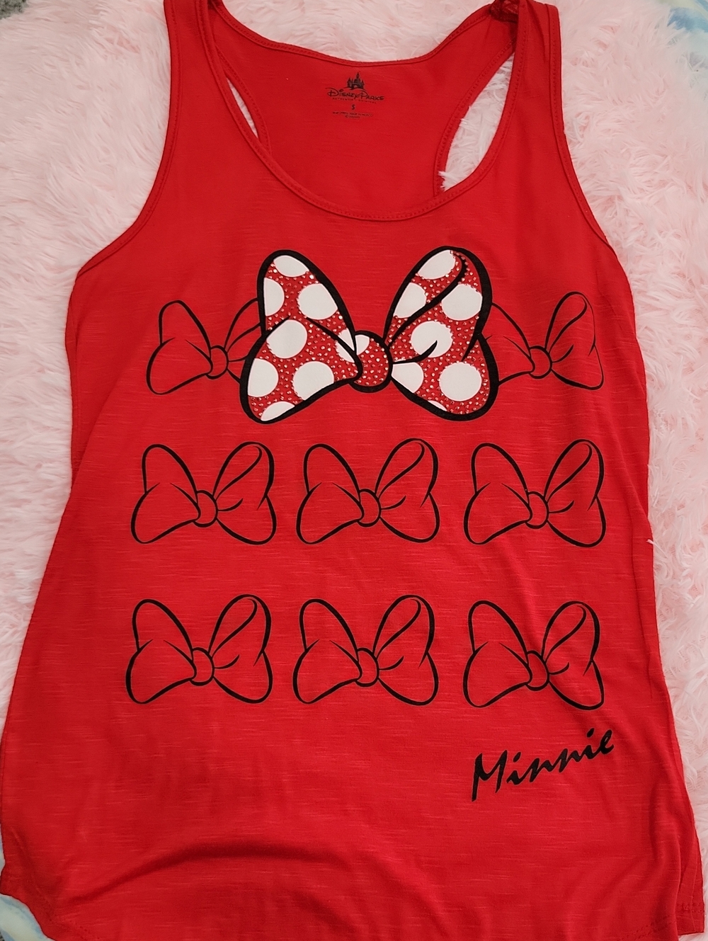 Disney Red Minnie Bow Graphic Tank